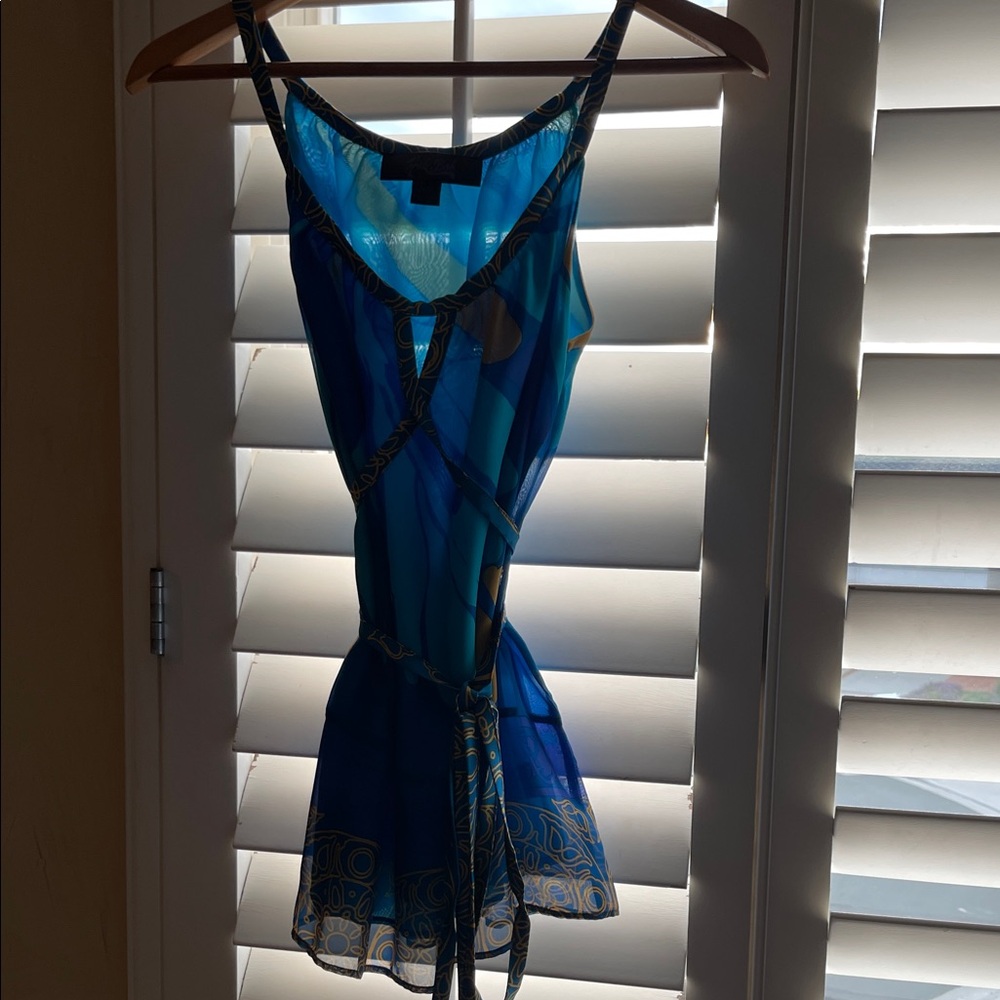 Hale Bob Vibrant Blue silk top